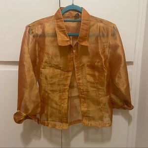 Vintage Orange Lame Sheer Jacket *Gorgeous*